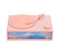 Spacnana Tourne-Disque Vintage, Matériau ABS, Style Phonographe Rétro avec Design Caisson de Basses et Lumière Ambiante, Parfait pour Les Salons à Domicile (Rosâtre)