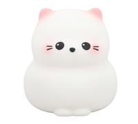 Spacnana Veilleuse Chat Mignon Rechargeable par USB, Lampe de Chambre D'enfant en Silicone Souple pour Chambre D'enfant, Batterie Rechargeable, Lumière Chaude, Interrupteur Tactile, 3