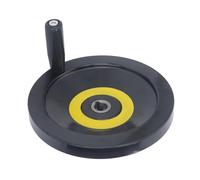 Spacnana Volant à Poignée Tournante, Plastique Technique pour Tour et Fraiseuse, Taille 18 X 200 Mm avec Trous de Vis pour un Assemblage Facile