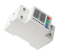 Spacnana Voltmètre à 2 Phases sur Rail DIN Protecteur de surintensité Réglable Automatique avec Surcharge, Court-circuit, Perte de Phase, Sous-tension, Alarme de Fuite pour Disjoncteur