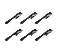 Spactz 6X Noir Double Rangée Dent Enchevêtrement Peigne à Cheveux Peigne à Shampooing avec Poignée pour la Longue Chanson Convient pour les Cheveux Mouillés