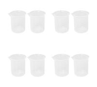 Spactz Bécher de laboratoire gradué en plastique transparent épaissir avec bouchon doseur 200 ml 8 pièces