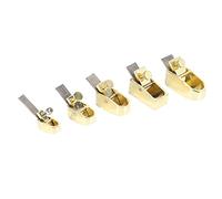 Spactz Lot de 5 emporte-pièces pour le travail du bois avec semelle incurvée en métal et cuivre pour luthier violon violoncelle instrument en bois