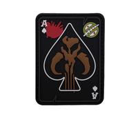 Spade A Mammoth Patchs Morale en PVC pour sac à dos extérieur 6 x 8 cm Noir et marron