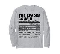 Spades Cousin Nutrition Facts Cartes drôles Cousins Hommes Femmes Manche Longue