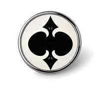 Spades K Poker Broche ronde légère Épingles à cravate Cadeaux uniques Broche en métal pour chapeau, chemise, vêtements, sacs, décoration