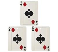 Spades K Poker Lot de 3 désodorisants carrés à suspendre pour voiture, maison, bureau, style gris