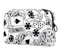 Spades Poker Card Chips Dice Cosmetic Bag for Women Travel Toiletries Bags Large Makeup Handy Pouch Organizer Bag With Zipper, multicolore, 18.5x7.5x13cm/7.3x3x5.1in, Trousse de toilette