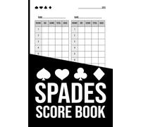 Spades Score Book - Track Bids, Bags & Nil Plays (Hardcover): Simple Score Keeper for Spades Card Game | 2 vs 2 | 100+ Game Pages | Includes Scoring Rules