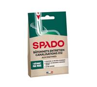 Spado - Bâtonnets entretien canalisation X12 - Entretien canalisations et désodorisant - Compatible fosses septiques - Formule naturelle - Toutes canalisations - Fabrication française