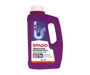 SPADO - Déboucher Gel - Bouchon total eau stagnante - Compatible fosses septiques- Détruit les odeurs - soude minérale concentrée 30% - action dès 15min - 1 L -