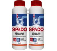SPADO - Déboucheur Canalisation - Microbilles Eau Froide - Toutes Canalisations - Action sur Bouchons Tenaces - 500g (Lot de 2)