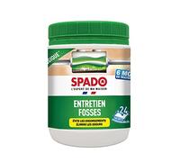 SPADO - Entretien fosses - Doses Hydrosolubles (zéro déchets) - Formule biologique - Evite les engorgements - Elimine les odeurs - 24 doses - Fabriqué en France
