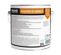 SPADO - Goudron Bitumineux - Protection des Surfaces Extérieures Enterrées & Bois - Imperméabilisant - Formule Anti-Rouille, Anti-Acide, Anti-Humidité - Fabrication Française - 20 Litres