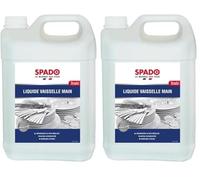 SPADO- Liquide vaiselle cuisine - Nettoie, dégraisse et désincruste - Fait briller - Elimine tâches et odeurs - Parfum citron - 5L - Fabrication française (Lot de 2)