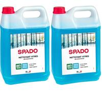 SPADO - Nettoyant vitre - Multi surfaces - Sans traces - Fait briller - Séchage rapide - Contact surfaces alimentaire - flacon 100% recyclé - 5L - Fabrication française (Lot de 2)