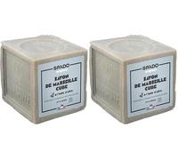 SPADO ORIGINES - Savon de marseille cube - Nettoyant, dégraissant & détachant - 100% végétal - Ecocert - 300G - Fabrication française (Lot de 2)