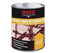 SPADO - Vernis Bitumineux Noir - Protection des Surfaces Extérieures - Imperméabilisant - Formule Anti-Rouille, Anti-Acide, Anti-Humidité - Fabrication Française - 1 Litre