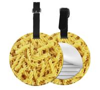 Spaghetti,Étiquettes à bagages en cuir PU, étiquette nominative de voyage résistante, lot de 2