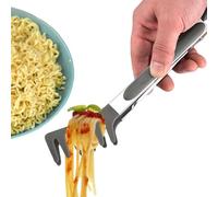 Spaghetti Spoon Tong - Tongs À Pointe De Silicone De 12 Pouces | Pasta Server De Poignée Non Glissée | Clip Alimentaire Résistant À La Chaleur Pour Servir Des Spaghettis, Nouilles, Salade, Barbecue, C