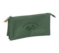 Spagnolo Verde Trousse triple, trousse pour enfant, idéale pour les enfants d'âge scolaire, confortable et polyvalente, qualité et résistance, 22 x 3 x 12 cm
