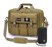 SPAHER Cartable Homme PC Sacoche Ordinateur Portable 17 Pouces Sacoche Ordinateur Homme Sac Travail Messenger Bandouliere Tactique Imperméable Mallette Cartable Sac à Main Militaire avec Porte Carte