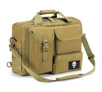 SPAHER Sac a Bandouliere Tactique Homme Sacoche Ordinateur Homme Cartable Homme Cadeau Homme 17.3 Pouces Porte Document Sac à Main Militaire Sacoche Affaire Serviette Business Kaki