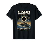 Spain Total Solar Eclipse 2026 12 août Visualisation des navires de croisière T-Shirt