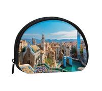 Spain Water City Minis Sac de rangement Shell Wallet Petit porte-monnaie avec fermeture éclair Petit porte-monnaie pour clés de monnaie Vous pouvez également ranger tous les petits objets que vous,