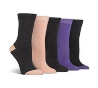 Spairs Femme Chaussettes, Coton Mélange, Plaine Design, Douce, Respirant, Confortable, Longueur de l'équipage, 5 Paires, Taille 37-42 Plaine Charbon Multi