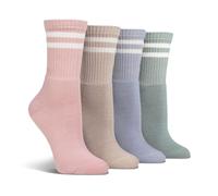 Spairs Femme Loisirs Sport Chaussettes,Amorti Pied, Fil performant, Douce, Confortable, Respirant, Longueur de l'équipage, Multipack de 4 Paires, Taille 37-42 Multi Pastel