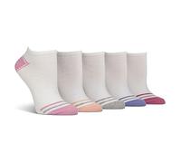 Spairs Femme Trainer Chaussettes, Coton Mélange, Plaine & Rayures Designs, Douce, Respirant, Confortable, No-Show Chaussettes, 5 Paires, Taille 37-42Trainer Blanc Contraste