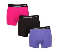 Spairs Homme Boxer ajusté en Bambou, Doux, Respirant, sans étiquette, Extensible, Ajusté sous-vêtement, 3 Paires, Plaine, Brillant, Trunks, Tailles S, M, L, XL, XXL Plaine Violet/Noir/Framboise M