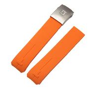 SPAKAMTZTK 2 0 mm 21 mm Sangle en caoutchouc en silicone orange noir compatible for des tissus compatibles for TOUCHER Compatible for LE RECUEIL Série T091T013 T081 for des hommes bracelet de montre(O