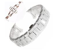 SPAKAMTZTK Bracelet Bracelet Bouetteur de Watch de 18 mm 22 mm Bouton de papillon blanc noir compatible for Armani compatible for la montre en céramique AR1400 AR1410 AR1403 AR1402AR1401 bracelet de m