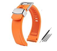 SPAKAMTZTK Bracelet en caoutchouc fluorine de la bande de surveillance Seiko Compatible for Prospère Série SRPE99K1 / SRP777J1 SRPC91J1 / 25J1 bracelet de montre(Orange B)