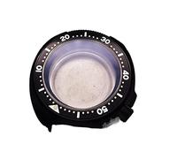 SPAKAMTZTK Cas De Montre Noire 2 0atm Couvre Inférieur Transparent Solide Imperméable Compatible for Seiko NH35 NH36 Montre De Plongée De Mouvement Automatique boîtier de montre(Transparent back 1,Har