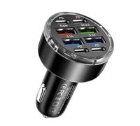 SPAKAMTZTK Chargeur de voiture 150 W 8 ports PD QC3.0 USB C, adaptateur type for téléphone portable, compatible for Samsung, for Huawei for Xiaomi briquet(G56 Black)