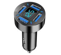 SPAKAMTZTK Chargeur de voiture USB 66 W PD QC3.0 for voltmètre et prise allume-cigare, adaptateur secteur for Samsung for Xiaomi briquet(4.8A)