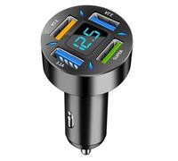 SPAKAMTZTK Chargeur de voiture USB 66 W PD QC3.0 for voltmètre et prise allume-cigare, adaptateur secteur for Samsung for Xiaomi briquet(66W 3.1A)