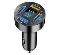 SPAKAMTZTK Chargeur de voiture USB 66 W PD QC3.0 for voltmètre et prise allume-cigare, adaptateur secteur for Samsung for Xiaomi briquet(QC3.0 2.4A)