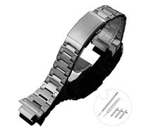 SPAKAMTZTK Sangle de montre en acier fin de WatchBand GW-5000 5035 DW5600 GWM5610 Chaîne de montre masculine 16 mm compatible for Casio compatible for G-Shock bracelet de montre(Black Gray)