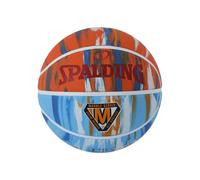 Spalding - Série Marble - Ballon de basketball - Taille 5 (diamètre 22 cm) - Couleur : blanc/rose - Ballon en caoutchouc robuste pour l'extérieur et l'intérieur