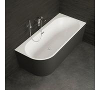 SPALINA Baignoire Semi-îlot Murale Capri Noire Mate Droite 170x76cm, by