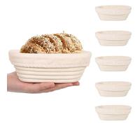 Spalivivre Banneton Lot de 6 paniers de fermentation en rotin avec doublure en lin pour pain au levain