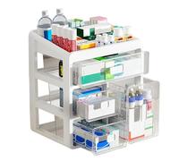 Spalivivre Rangement pour Médicaments à 4 Étages, Organiseur pour Armoire à Pharmacie à Tiroirs, Grande Boîte à Médicaments pour la Maison, le Bureau ou la Résidence Universitaire