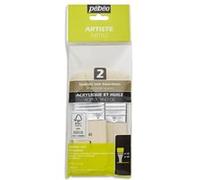 Spalters - Pinceaux - Plat - Extra-court - Acrylique - Huile - Soie beau-blanc - Pébéo