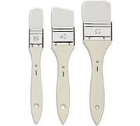 Spalters - Pinceaux plats - 3 formes et tailles - Gesso - Vernis - Fibres nylon blanc - Pébéo Blanc