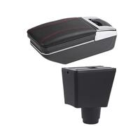 SPAMFAFGHQ Accoudoir De Voiture Pour R&enault Logan 2 Pour Dacia Pour Logan 2 Pour Dokker Pour R&enault Pour Sandero 2 Boîte De Rangement Intérieure(Une ligne rouge PAS d'USB)