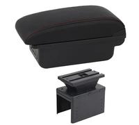 SPAMFAFGHQ Boîte D'accoudoir Auto Pour R&enault Pour Clio 5 Boîte D'accoudoir Pour Captur Pour Clio5 Rangement Console Centrale Accoudoir Cuir(Ligne Rouge C1)